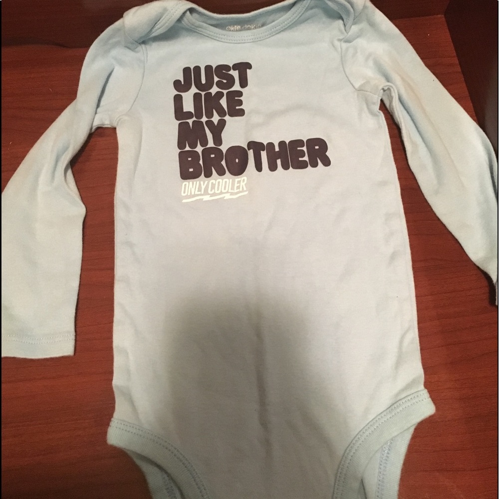 “Just Like My Brother Only Cooler” baby onesie